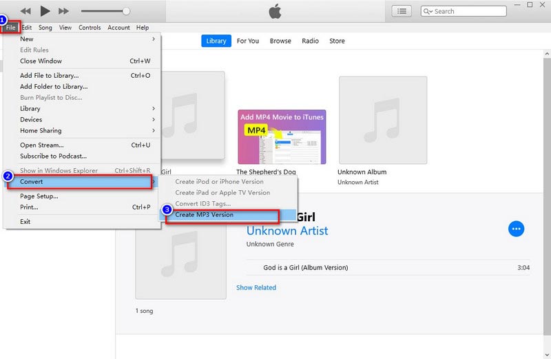 iTunes 啟動 AIF 到 MP3 轉換