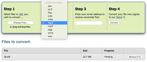 Choose MP3 Format