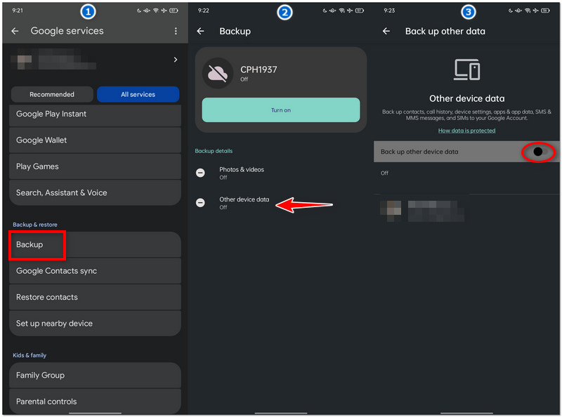 Restore Notes Google Backup