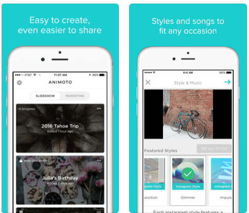 Animoto Slideshow App