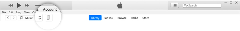 Åpne iTunes Klikk på iPhone-ikonet