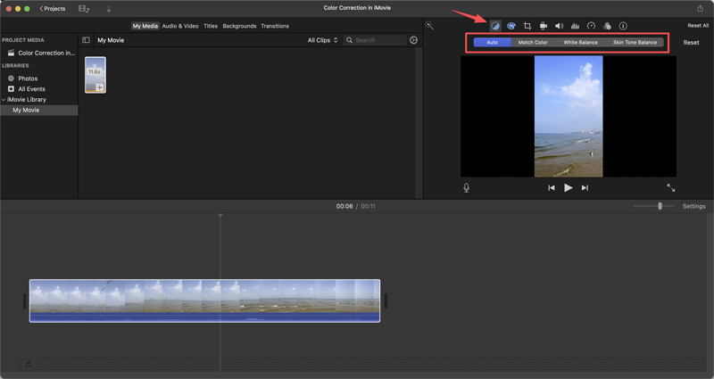 Color Correction in iMovie Color Balance