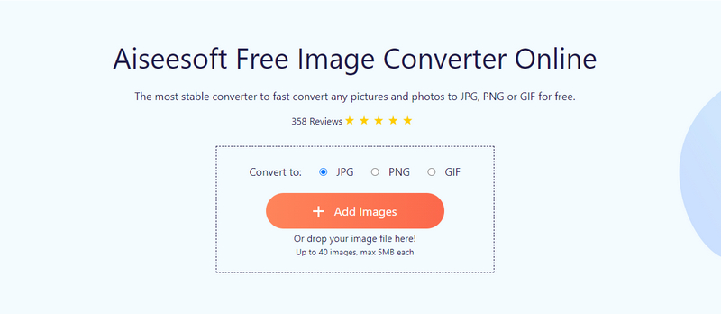 Schermo del convertitore di immagini gratuito