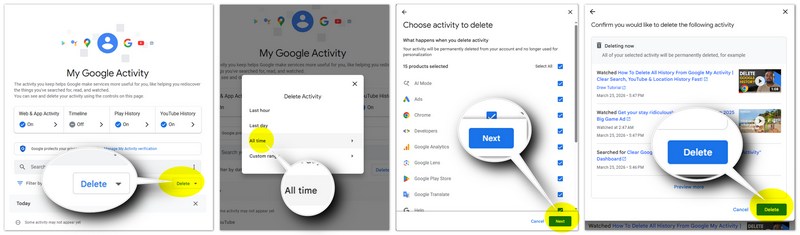 Clear Google History In My Activity