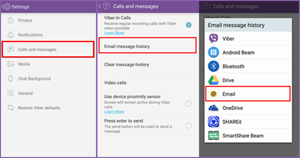 Μεταφορά αρχείων Viber iPhone με email