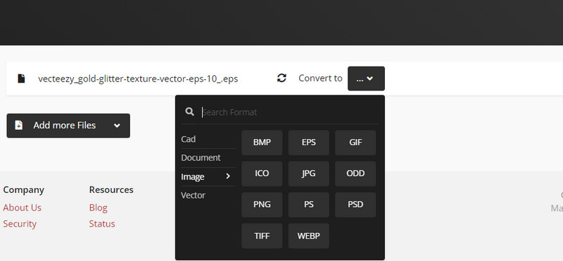 Velg utdataformat