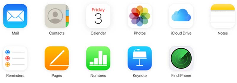 Vælg find iPhone i iCloud