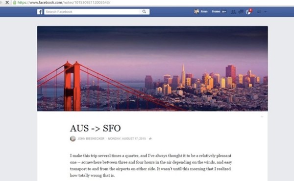 Publish Facebook Notes