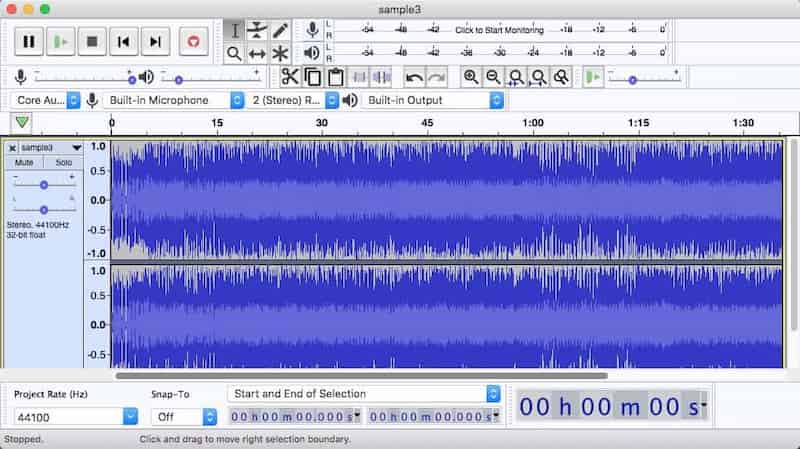 將檔案新增至 Audacity