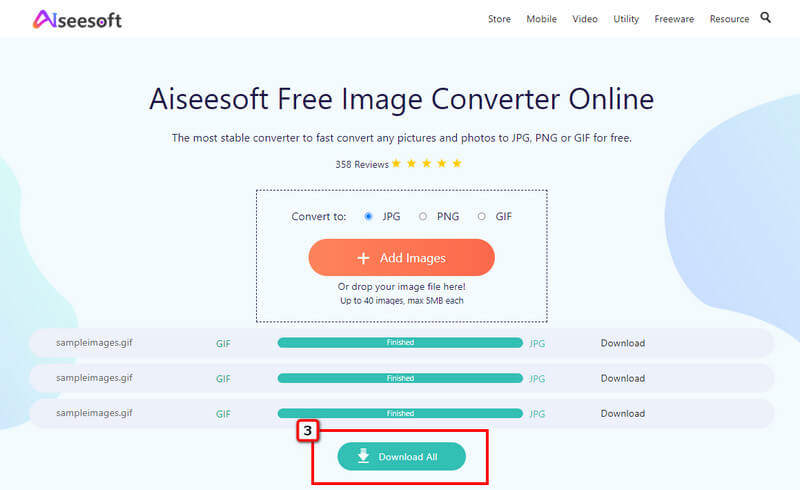 Download alle geconverteerde GIF's