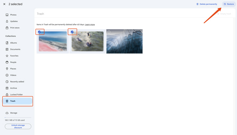Restore Deleted Photos From Google Photos Web