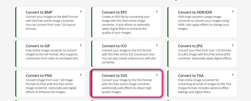 Konverter til SVG Option