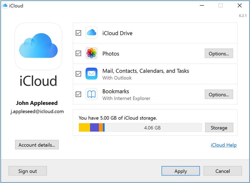 приложение iCloud