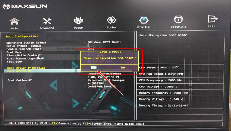 Bios Save Setting