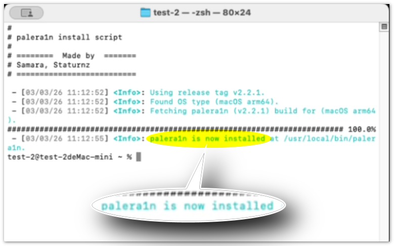 Palera1n Installed on Mac