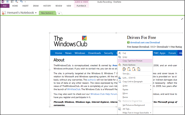 JPG to Text Using OneNote