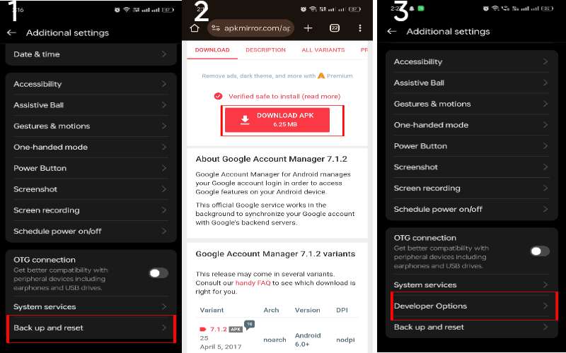 Activate Developer Option