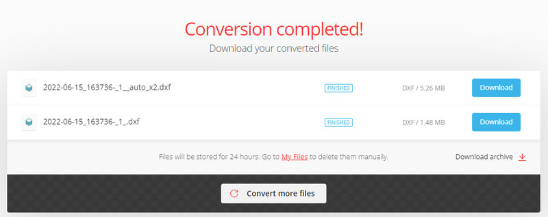 Download konverterede filer