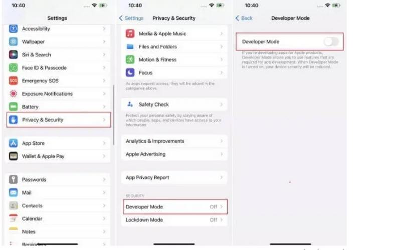 Toggle On Developer Mode