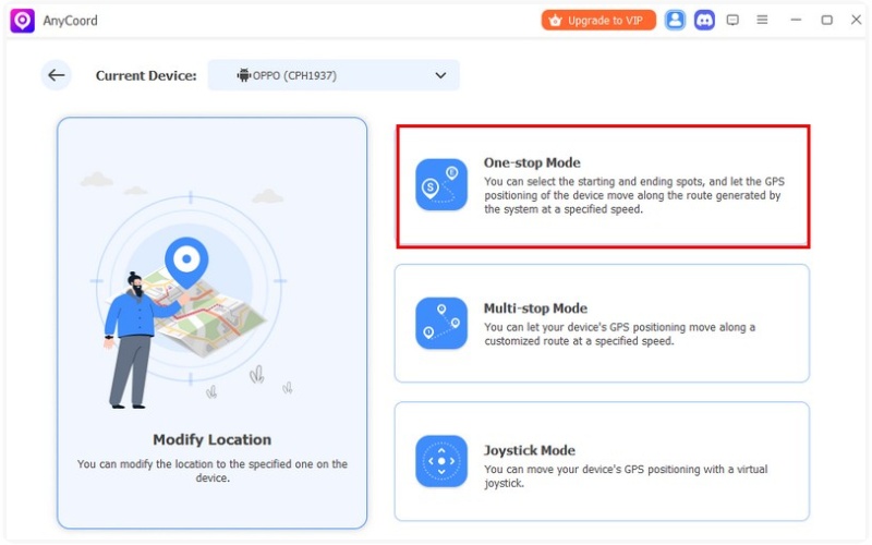Select One Stop Mode