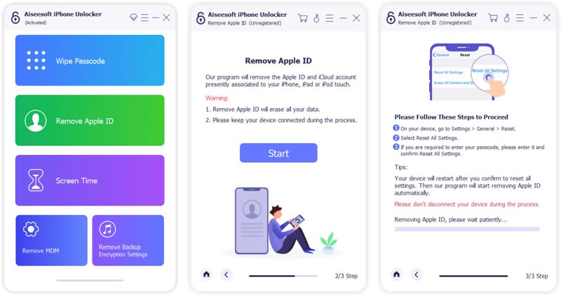 Rimuovi la password dell'ID Apple utilizzando iPhone Unlocker