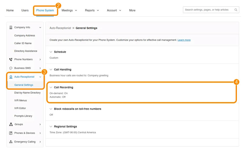 Enable Automatic Call Recording Ringcentral
