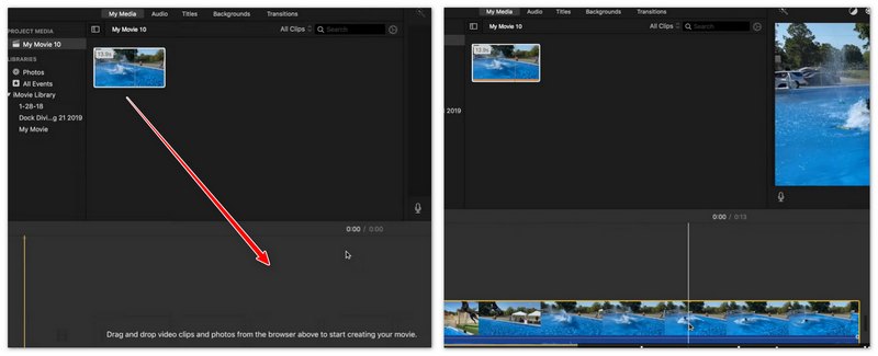 Cammand And B to Split Video in iMovie