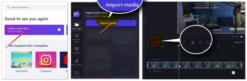 Split Video in Clipchamp