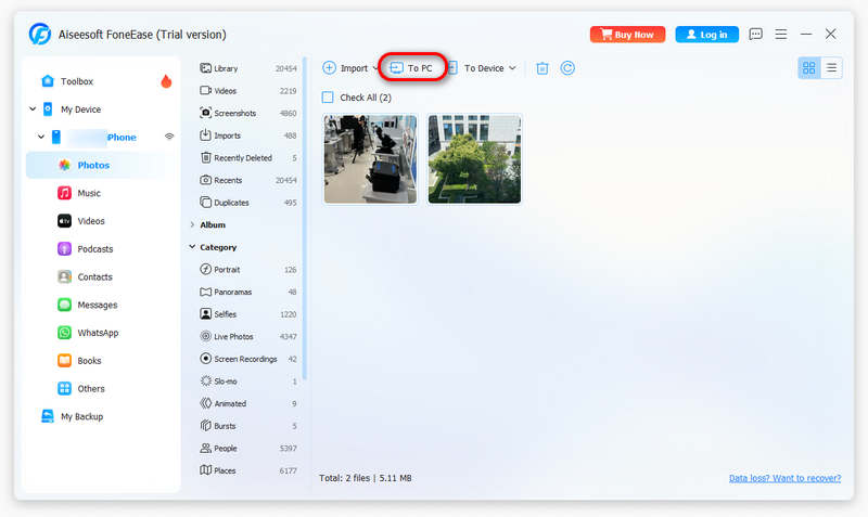 Transfer From Iphone To Pc With Foneease