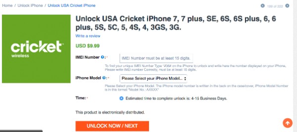 Odemkněte kriket iPhone 6