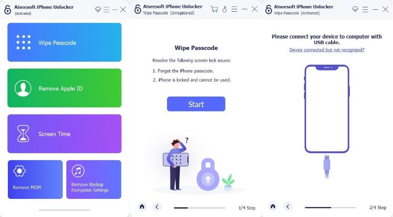 Aiseesoft iPhone Unlocker Download Connect