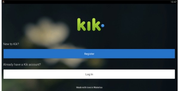 Bejelentkezés a Kik-be