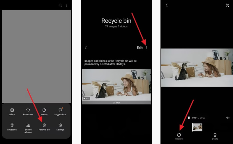 Recover Deleted Videos on Android Recycle Bin