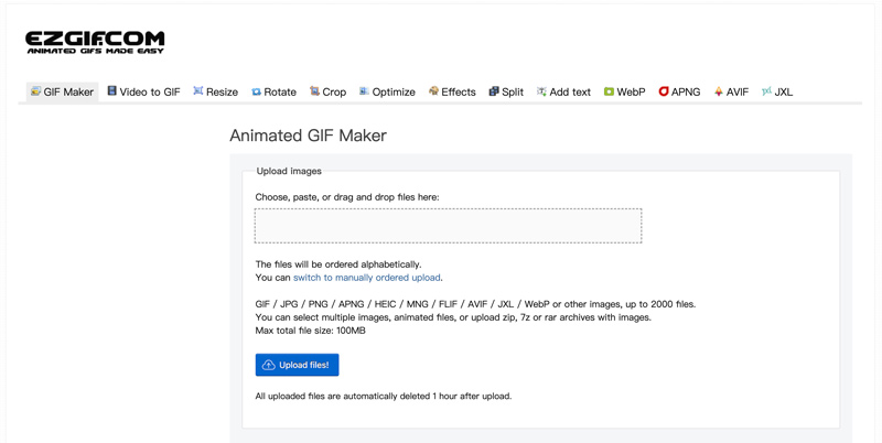 Ezgif geanimeerde GIF-maker online