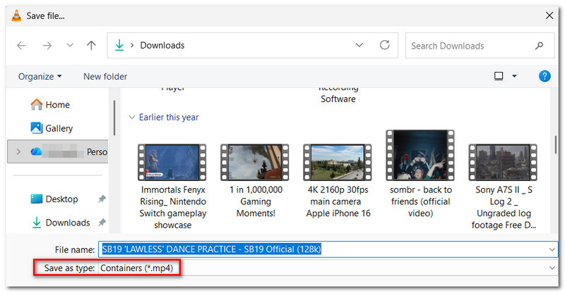 Choose MP4 Extension
