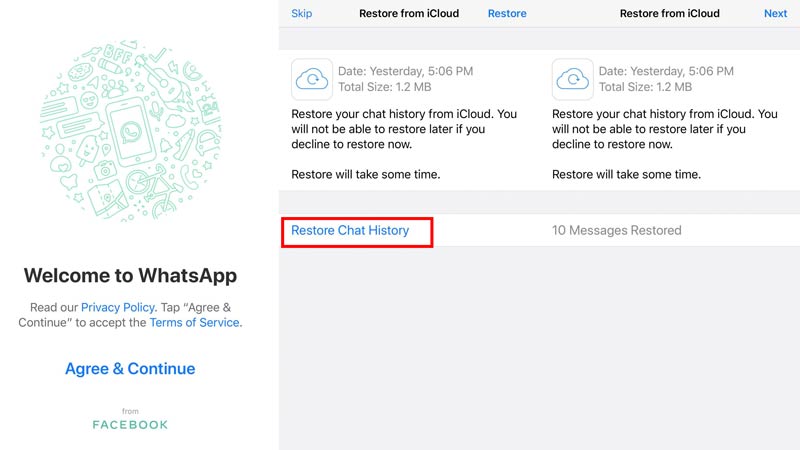 Восстановить WhatsApp с iCloud на iPhone