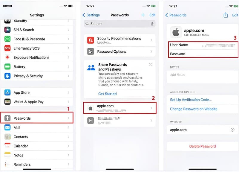 View Password In Settings