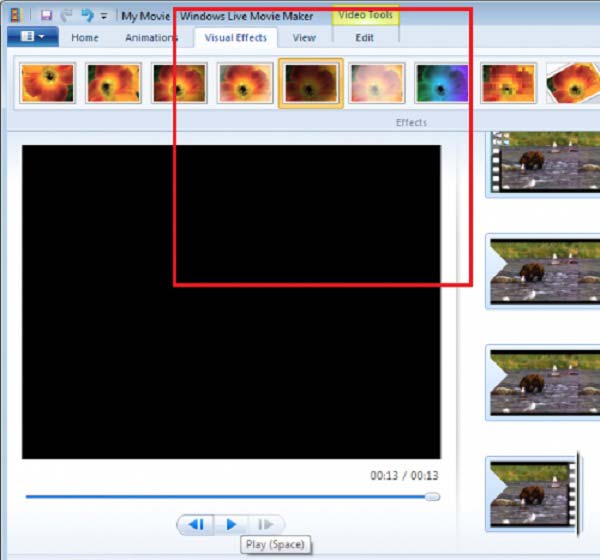 windows movie maker add on effects