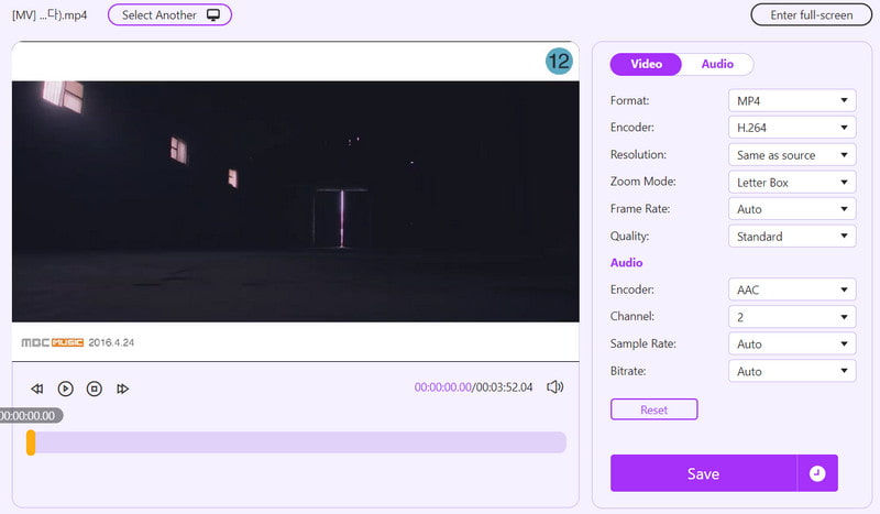 Aiseesoft Free Video Converter Impostazioni online Risoluzione del codificatore