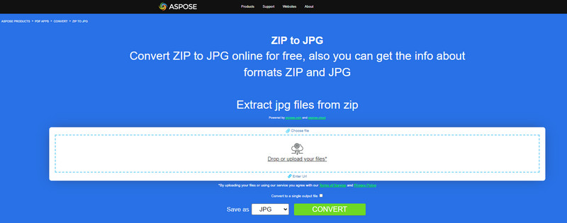 Aspose ZIP naar JPG Converter