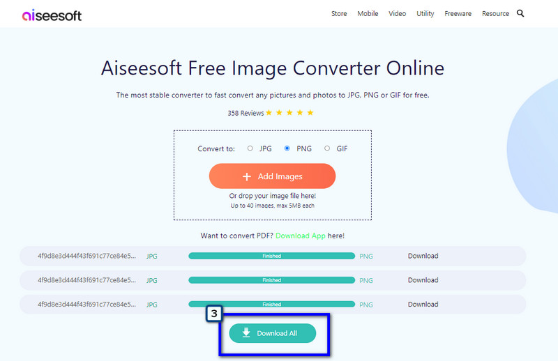 Export Converted JPGs