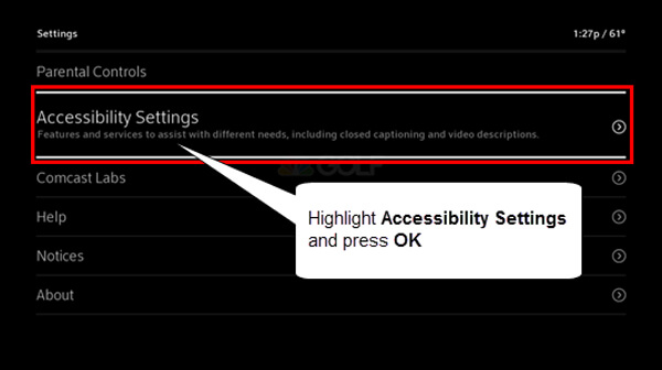 Accessibility Settings