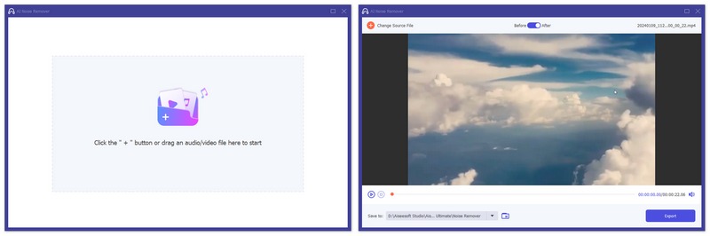 Add Audio or Video to Denoise Its Sound