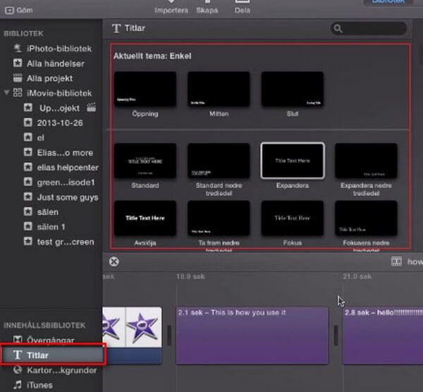 Voeg ondertitels toe in iMovie 10