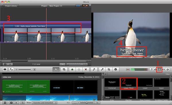 Voeg ondertitels toe in iMovie 11/9/8