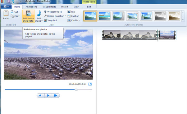 在Windows Movie Maker中添加音樂