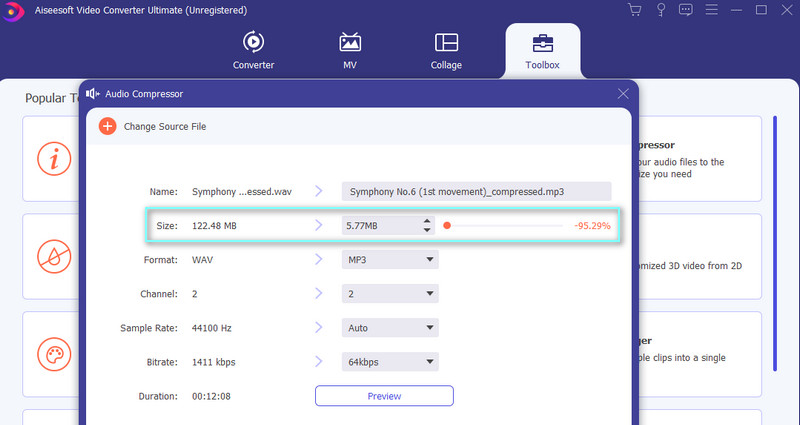 Adjust Compression Setting