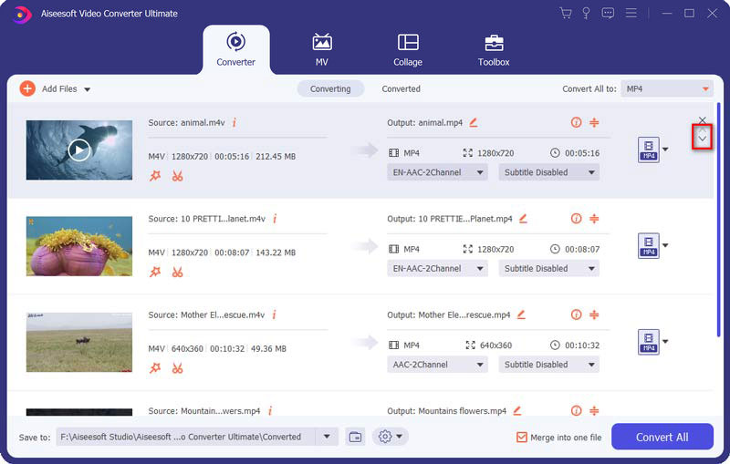 Arrange m4v files order