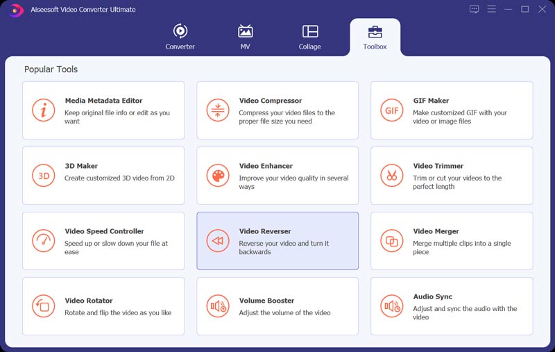 Wybierz odwracanie wideo z Toolbox