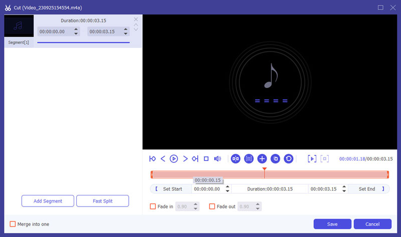 Klip / flet M4A-fil